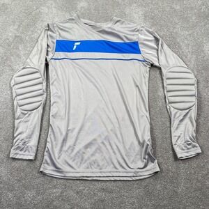 Reusch Goalkeeper Padded Long Sleeves Jersey Top Unisex Adult Size M Gray Blue